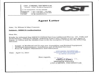 CST Sole Agent for Wellhead & X-Tree Supplies & Maintenance	